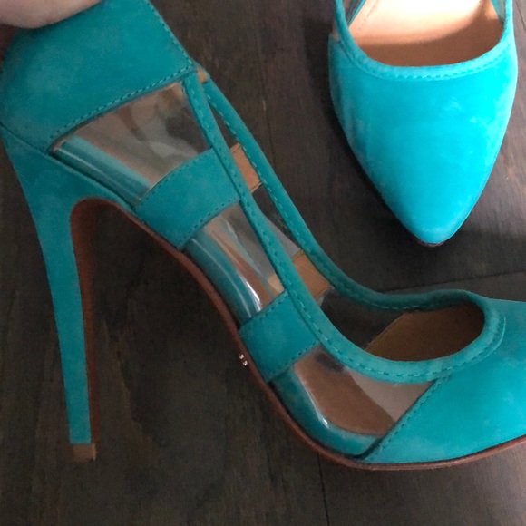 Schultz Blue Heels with Clear sections - Picture 2 of 5